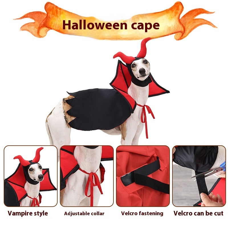 Halloween Vampire Pet Cloak & Hat Costume – Holiday Outfit
