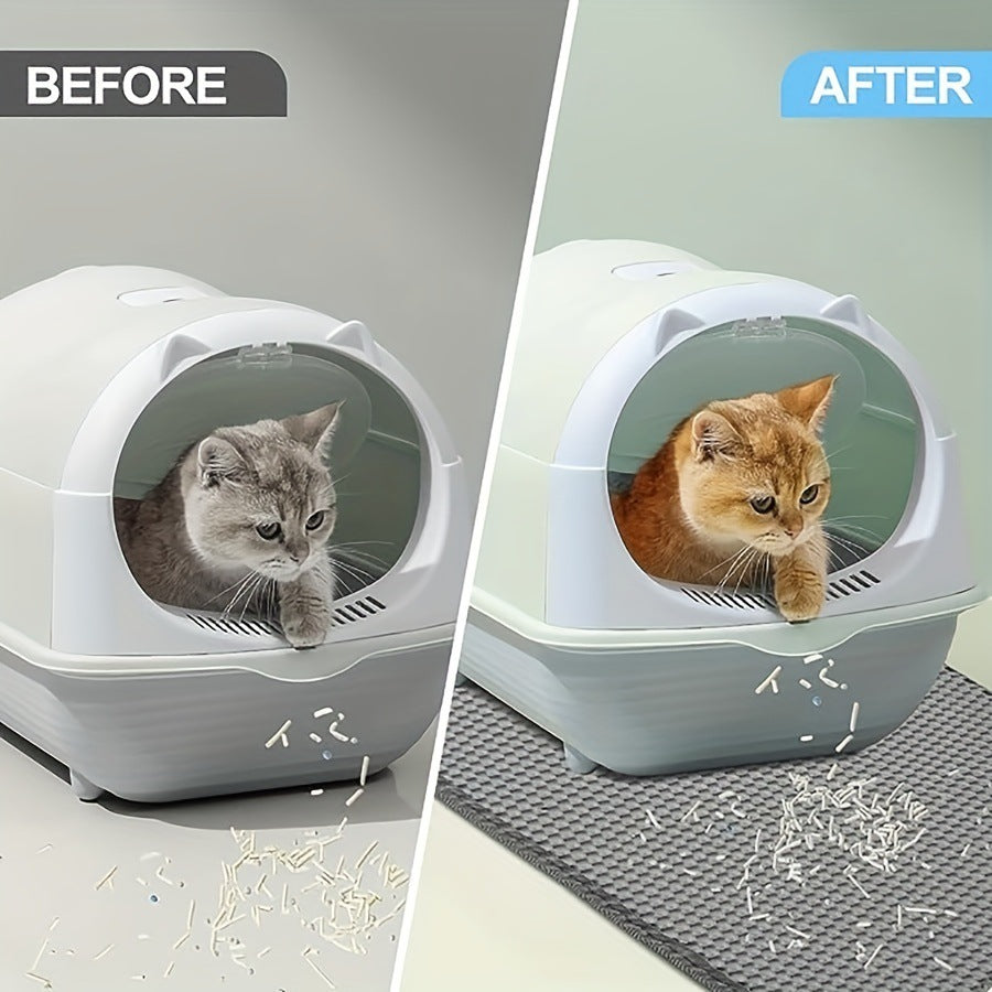 Anti-Splash Double-Layer EVA Cat Litter Mat | Waterproof Non-Slip Cat Mat for Litter Control