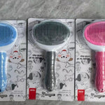 Ecofurry Mart Self-Cleaning Pet Hair Brush Comb | Stainless Steel Cat & Dog Grooming Tool | One-Key Fur Removal