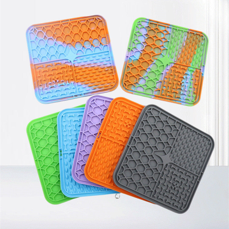Ecofurry Mart Silicone Pet Slow Feeder Bowl with Suction Cup | Non-Slip Dog Feeding Mat for Improved Digestion
