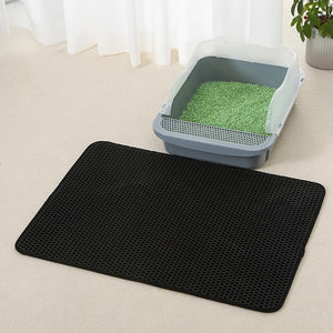 Anti-Splash Double-Layer EVA Cat Litter Mat | Waterproof Non-Slip Cat Mat for Litter Control