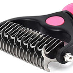 Stainless Steel Pet Grooming Comb for Hair Removal & Knot Opening | Safe Detangler for Dogs & Cats