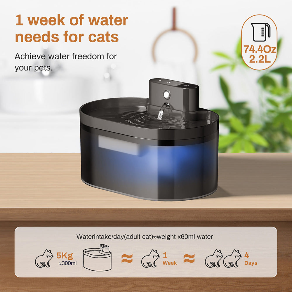 Automatic Cat Water Dispenser with Large Capacity & Induction Sensor | Self-Circulating Live Water Fountain