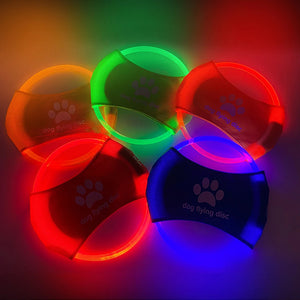 LED Dog Flying Disc – Glowing Pet Toy for Night Play