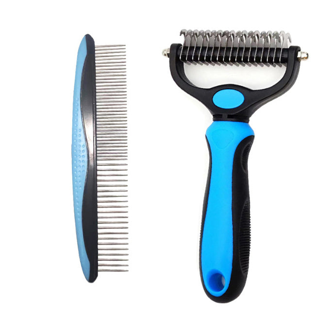 Stainless Steel Pet Grooming Comb for Hair Removal & Knot Opening | Safe Detangler for Dogs & Cats