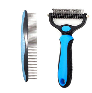 Stainless Steel Pet Grooming Comb for Hair Removal & Knot Opening | Safe Detangler for Dogs & Cats