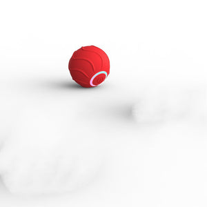 Red ball with a white center on a white background
