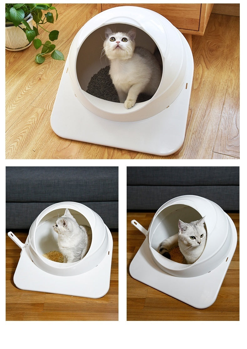 Large Fully Enclosed Cat Litter Box with Deodorizing Function | Odor Control Cat Litter Basin