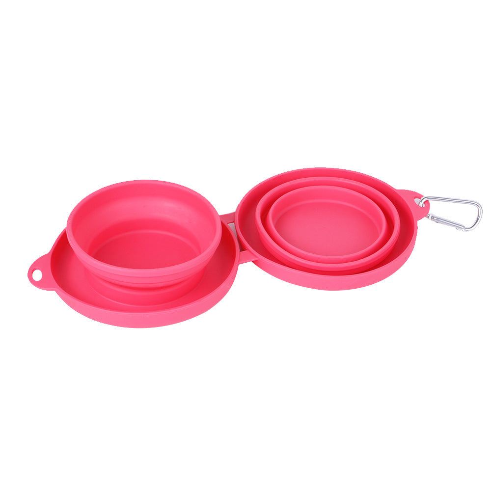 Foldable Rubber Double Pet Bowl – For Cats & Dogs