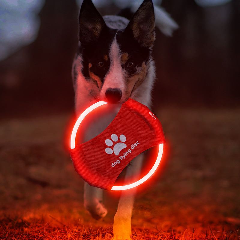LED Dog Flying Disc – Glowing Pet Toy for Night Play