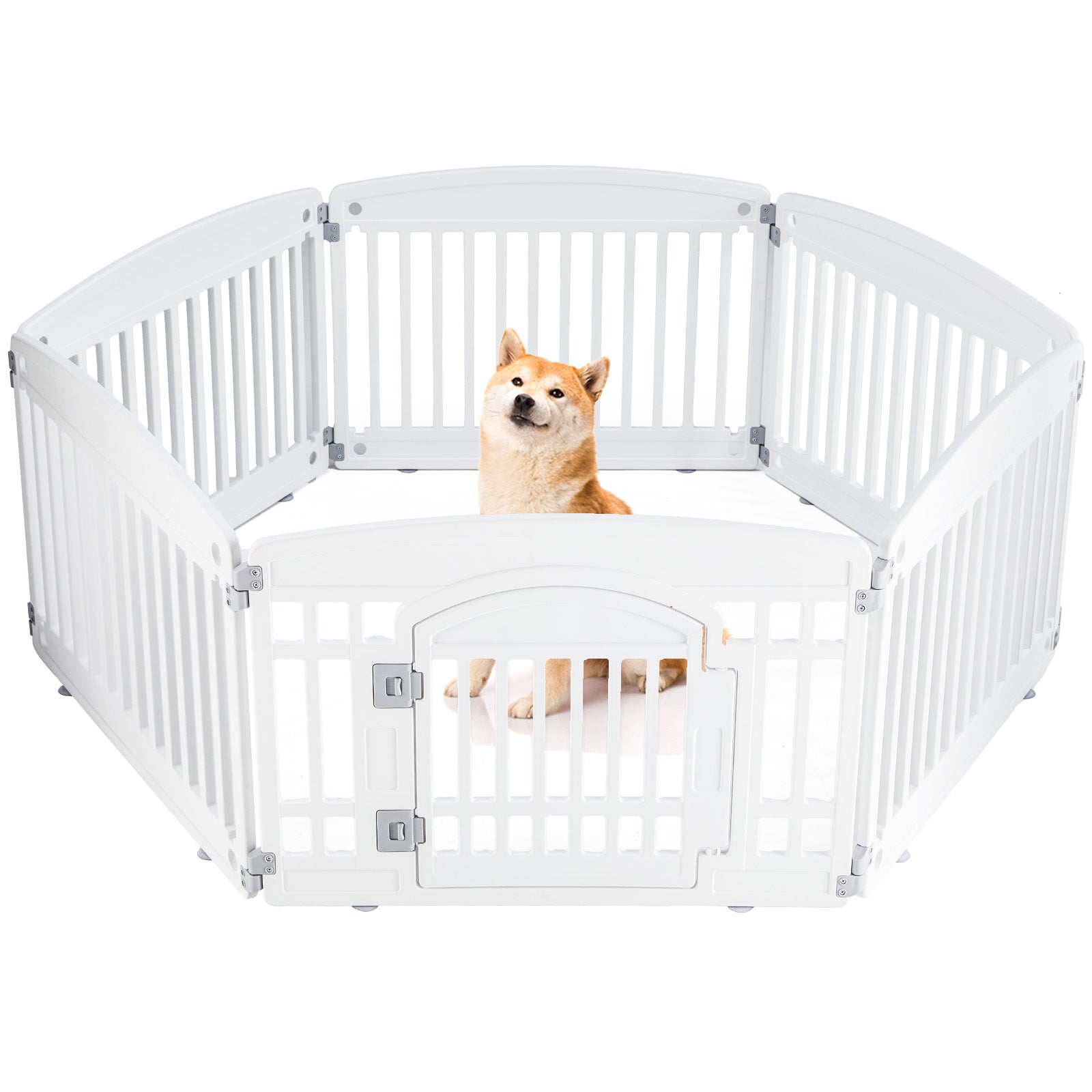 Ecofurry Mart Safe & Reliable Dog Playpen Fence | Portable Pet Exercise Pen for Indoor & Outdoor Use | Foldable Dog Enclosure