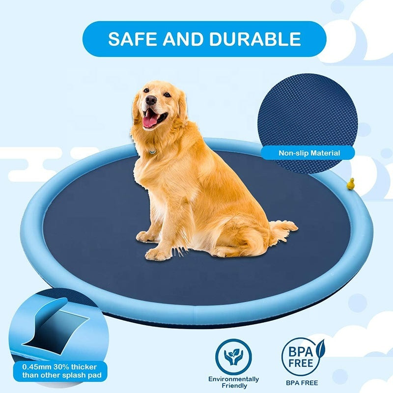 Ecofurry Mart Dog Splash Pad Sprinkler Toy | Anti-Slip Outdoor Dog Swimming Mat for Summer Play & Cooling Off