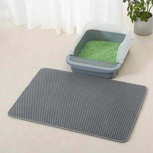 Anti-Splash Double-Layer EVA Cat Litter Mat | Waterproof Non-Slip Cat Mat for Litter Control