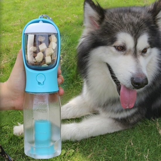 3-in-1 Pet Water Bottle – Feeder, Drinker & Poop Bag Dispenser