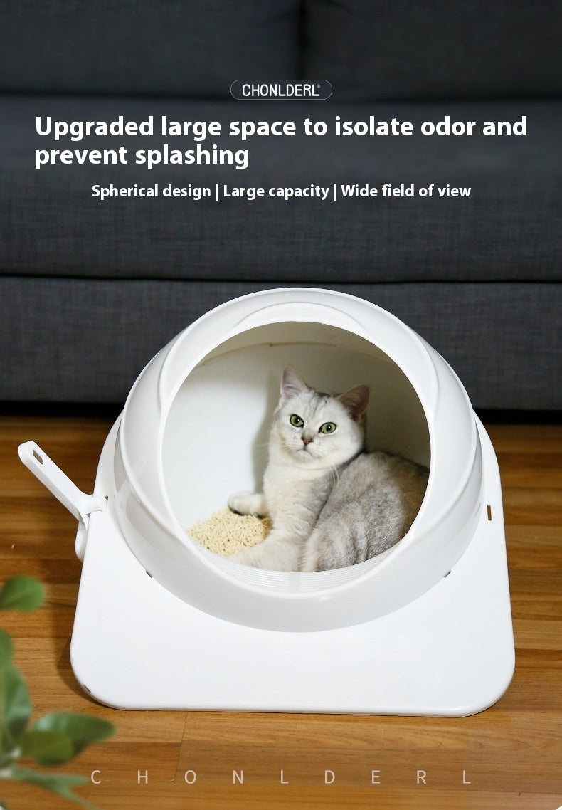 Large Fully Enclosed Cat Litter Box with Deodorizing Function | Odor Control Cat Litter Basin