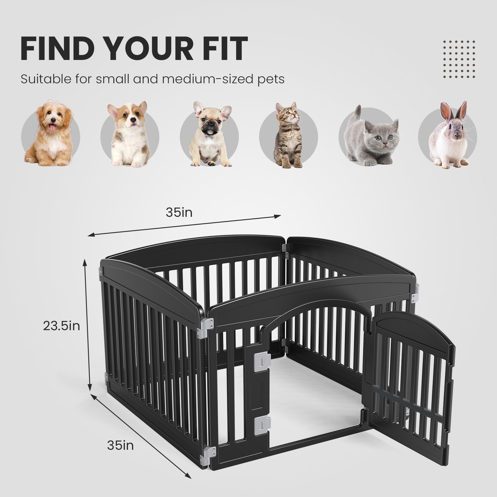 Ecofurry Mart Safe & Reliable Dog Playpen Fence | Portable Pet Exercise Pen for Indoor & Outdoor Use | Foldable Dog Enclosure
