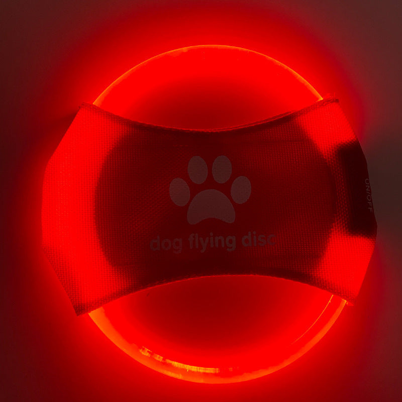 LED Dog Flying Disc – Glowing Pet Toy for Night Play