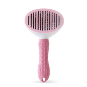 Ecofurry Mart Self-Cleaning Pet Hair Brush Comb | Stainless Steel Cat & Dog Grooming Tool | One-Key Fur Removal